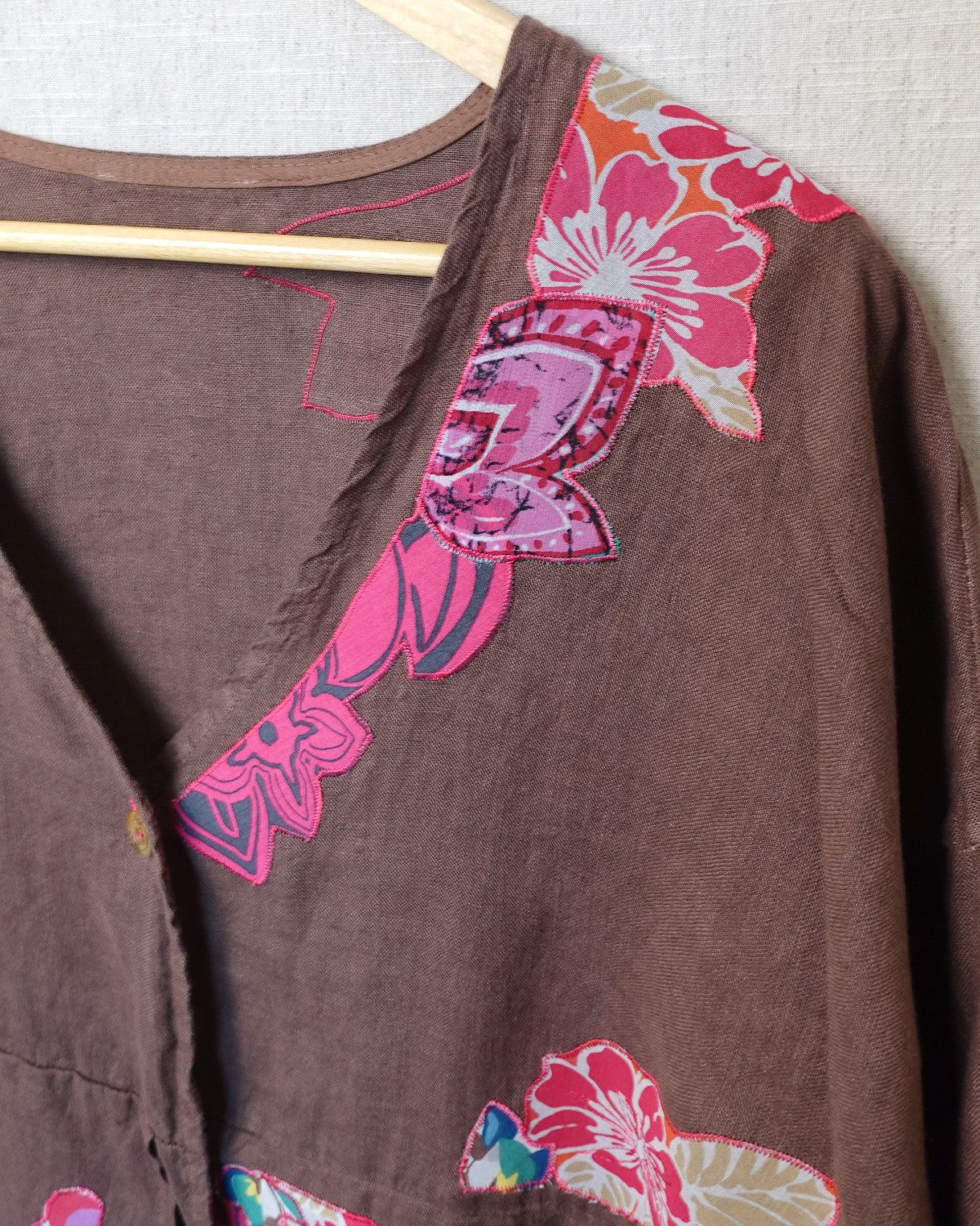 The Cleo | Brown Linen Jacket - Size 16-18