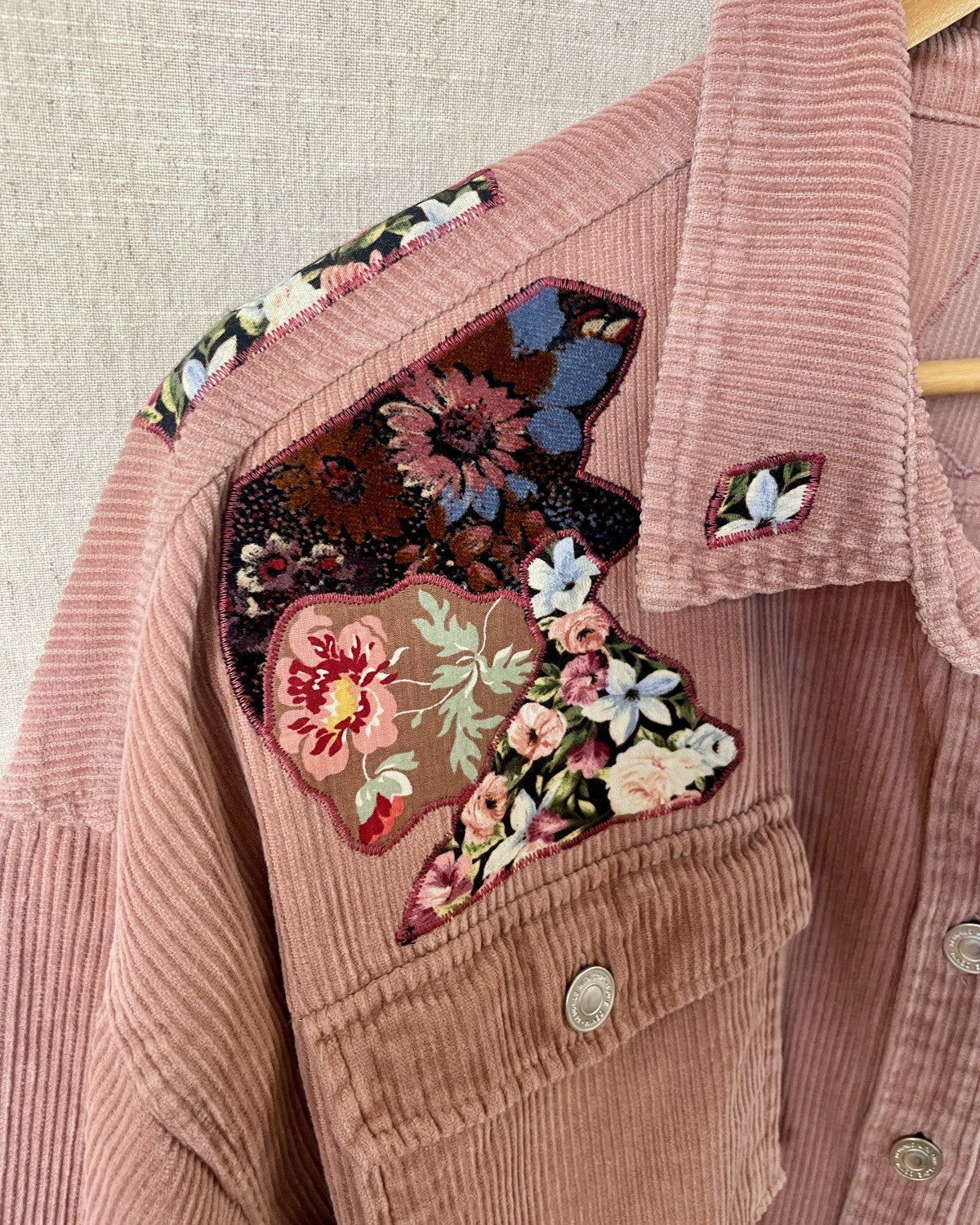 The Edith - Dusky Pink Corduroy Shacket - Size 16