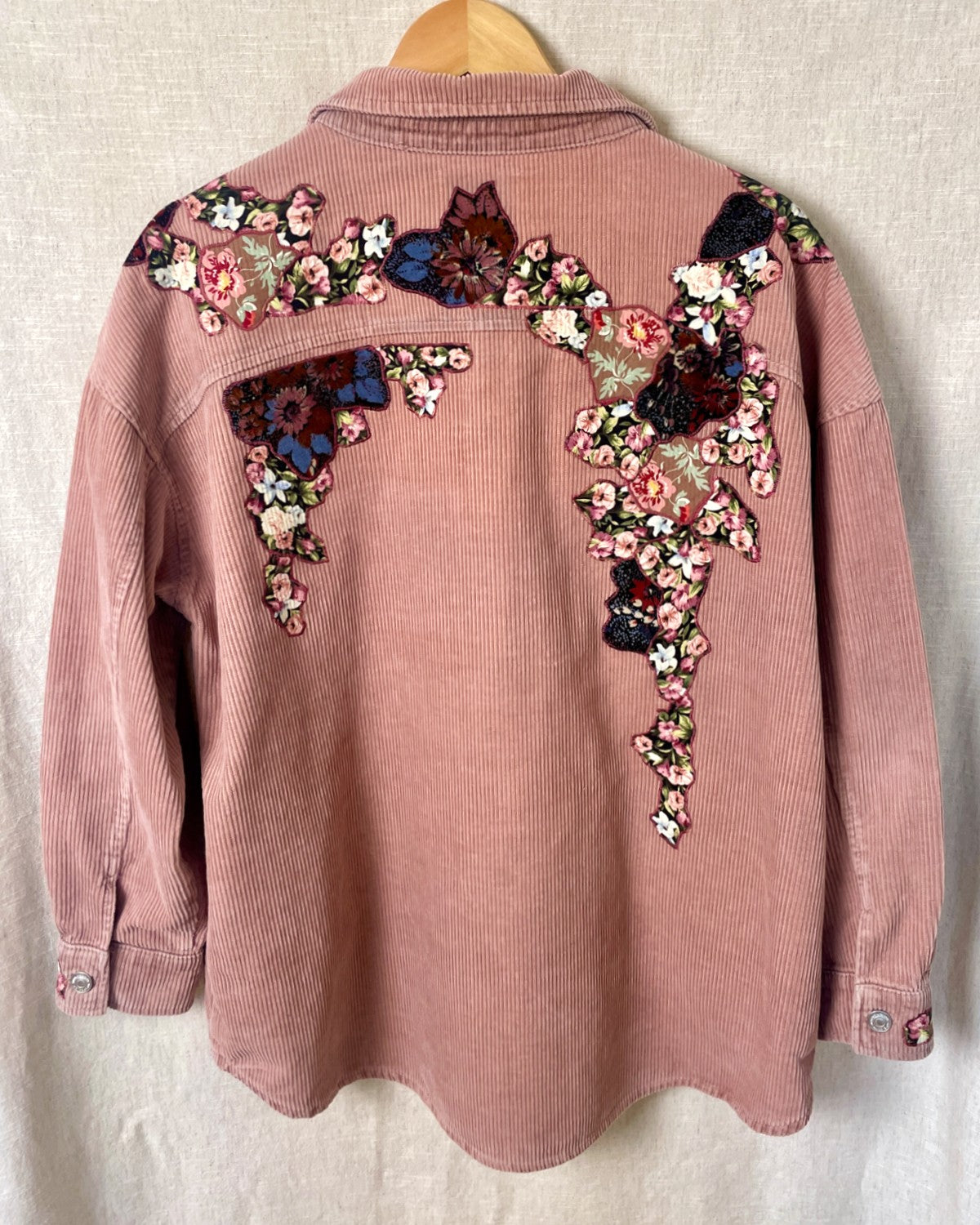 The Edith - Dusky Pink Corduroy Shacket - Size 16