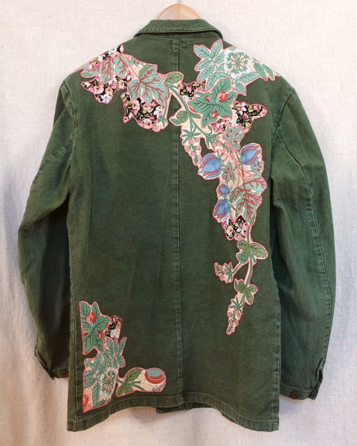 The Matilda - Green Soft Cotton Denim Jacket - Size 12-14