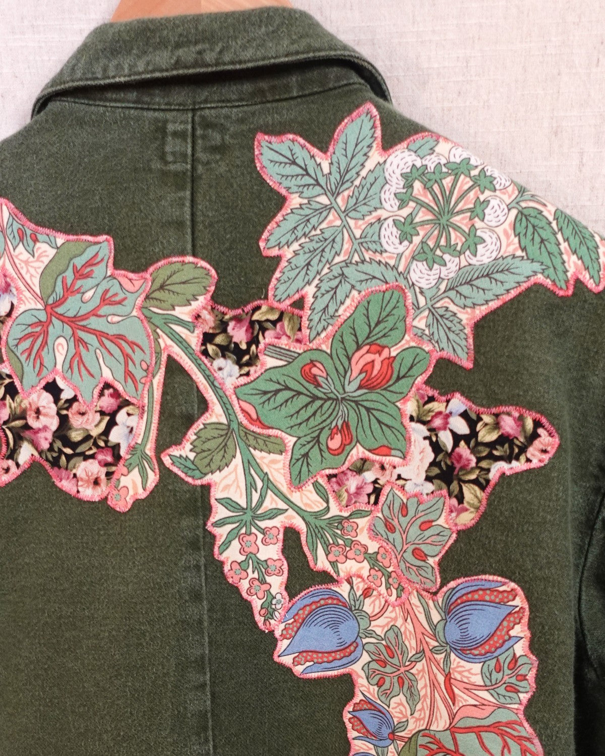 The Matilda - Green Soft Cotton Denim Jacket - Size 12-14