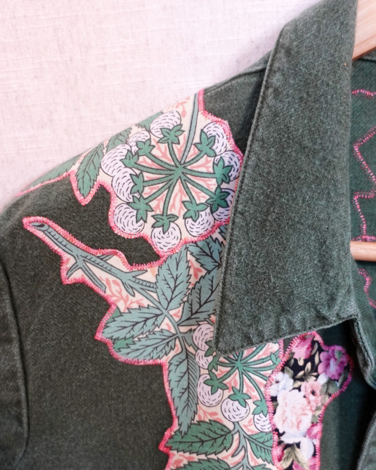 The Matilda - Green Soft Cotton Denim Jacket - Size 12-14