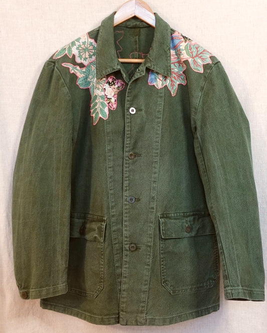The Matilda - Green Soft Cotton Denim Jacket - Size 12-14