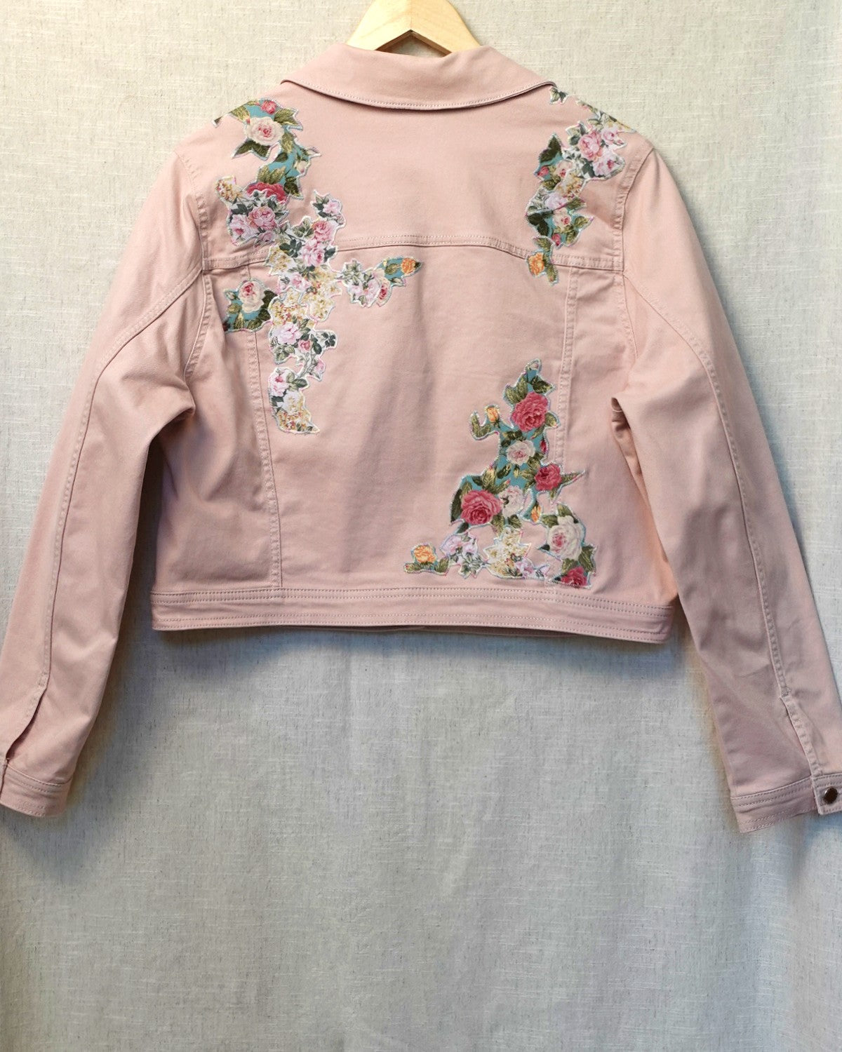 The Astrid - Soft Pink Denim Jacket - Size 16-18