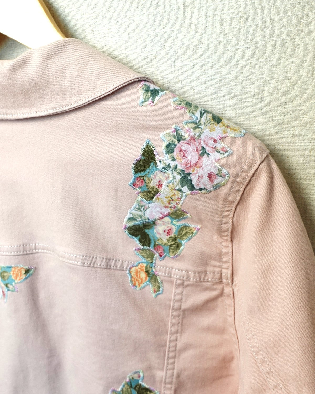 The Astrid - Soft Pink Denim Jacket - Size 16-18