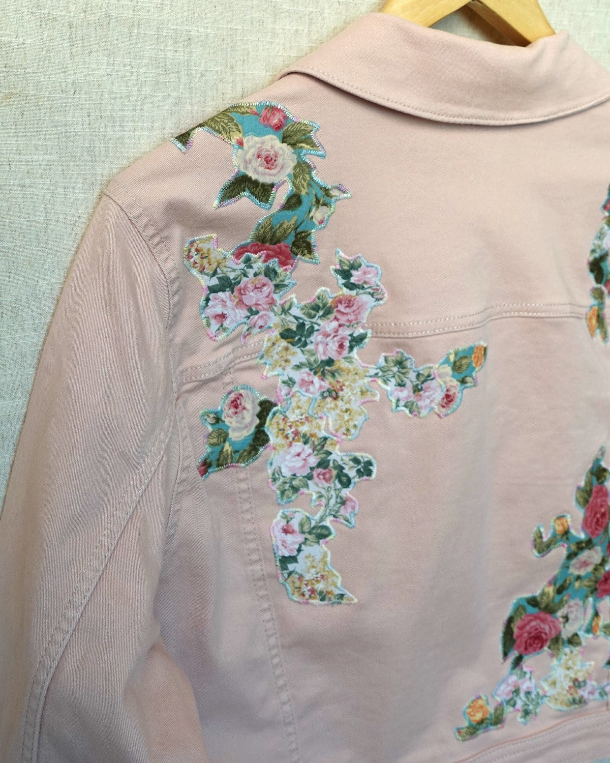 The Astrid - Soft Pink Denim Jacket - Size 16-18