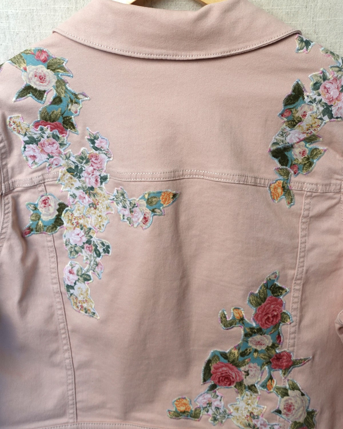 The Astrid - Soft Pink Denim Jacket - Size 16-18