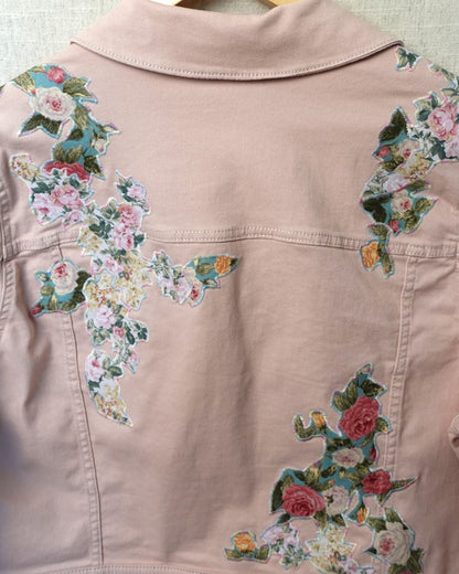 The Astrid - Soft Pink Denim Jacket - Size 16-18