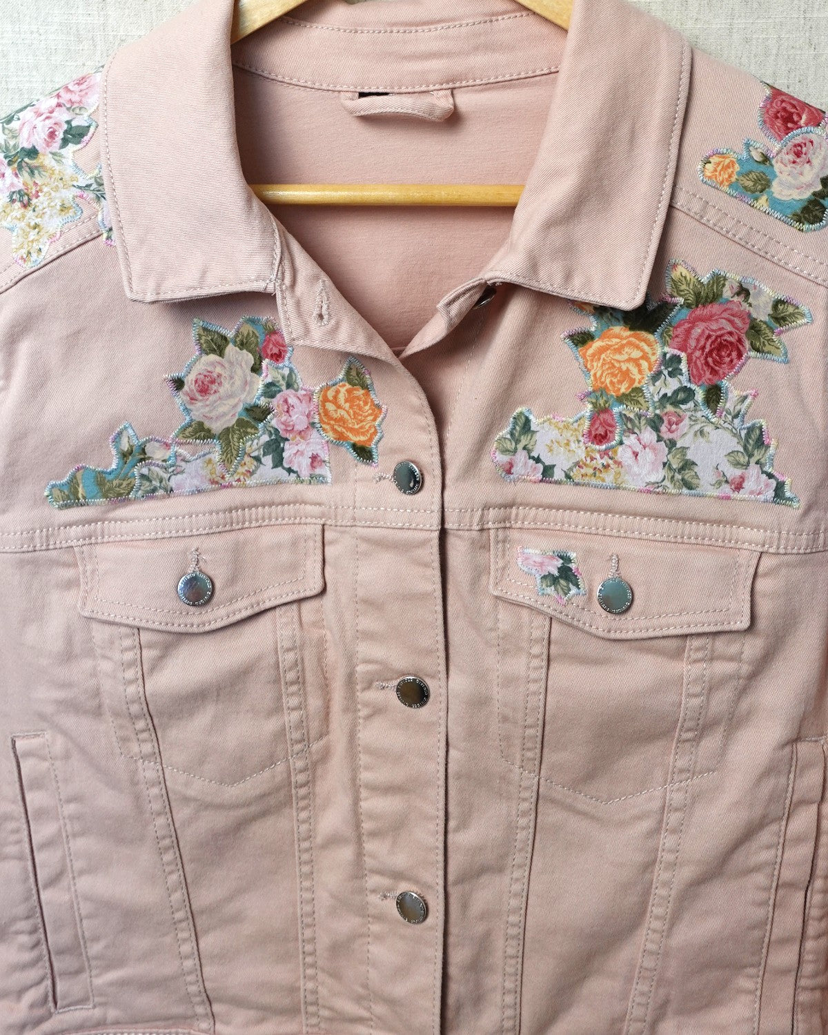 The Astrid - Soft Pink Denim Jacket - Size 16-18