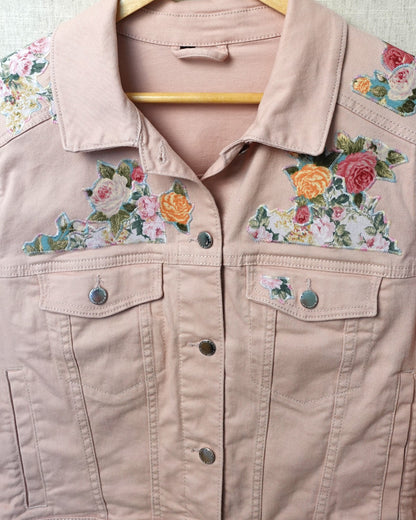 The Astrid - Soft Pink Denim Jacket - Size 16-18