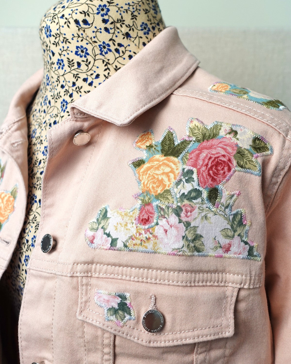 The Astrid - Soft Pink Denim Jacket - Size 16-18