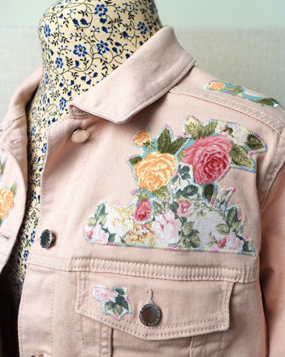 The Astrid - Soft Pink Denim Jacket - Size 16-18