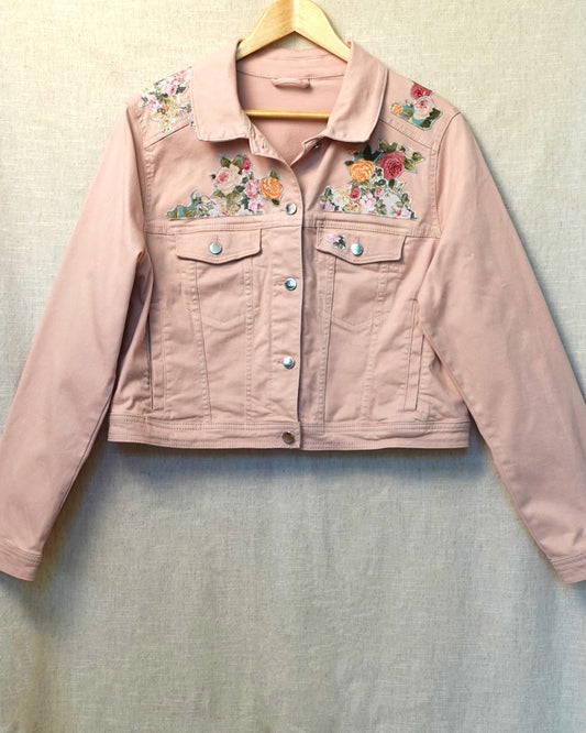 The Astrid | Soft Pink Denim Jacket - Size 16-18