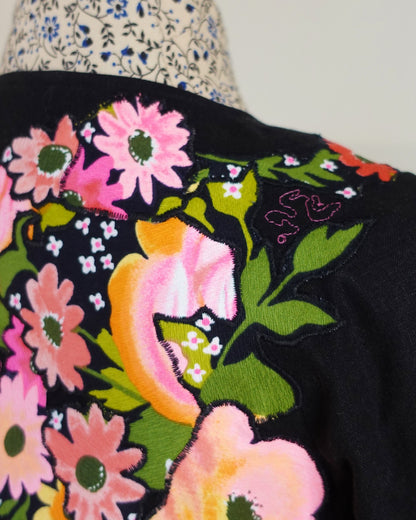 The Bonnie - Black Linen Mix Jacket - Size 12-14