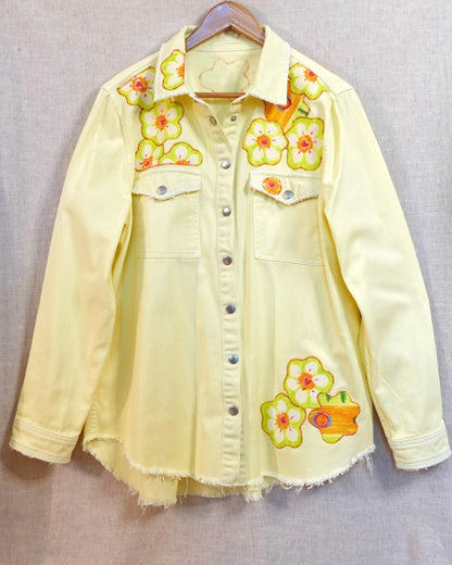 The Clementine - Yellow Denim Shacket - Size 14