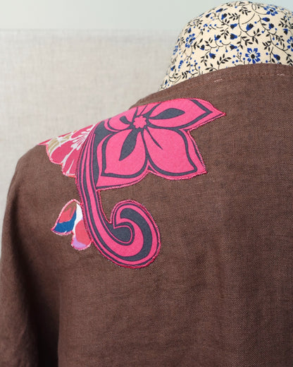 The Cleo | Brown Linen Jacket - Size 16-18