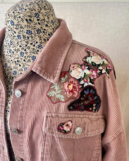 The Edith - Dusky Pink Corduroy Shacket - Size 16