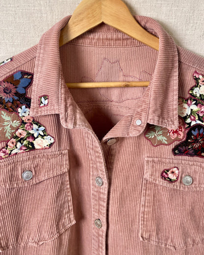 The Edith - Dusky Pink Corduroy Shacket - Size 16