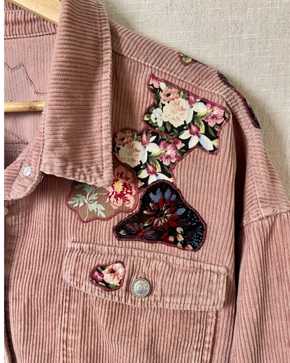 The Edith - Dusky Pink Corduroy Shacket - Size 16