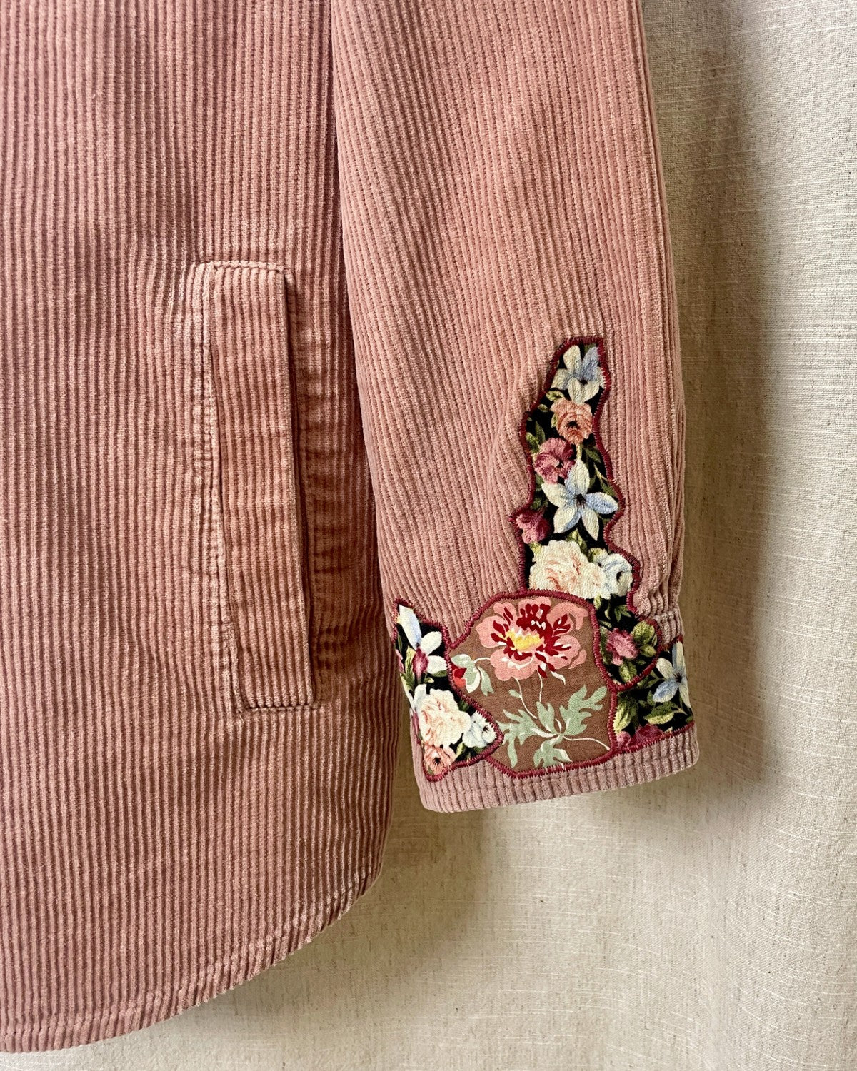 The Edith - Dusky Pink Corduroy Shacket - Size 16