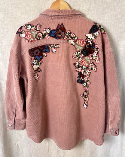 The Edith - Dusky Pink Corduroy Shacket - Size 16