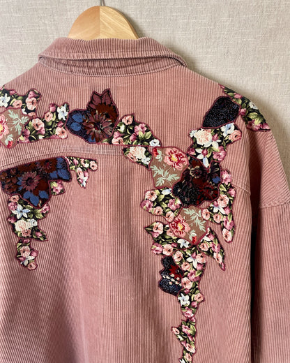 The Edith - Dusky Pink Corduroy Shacket - Size 16