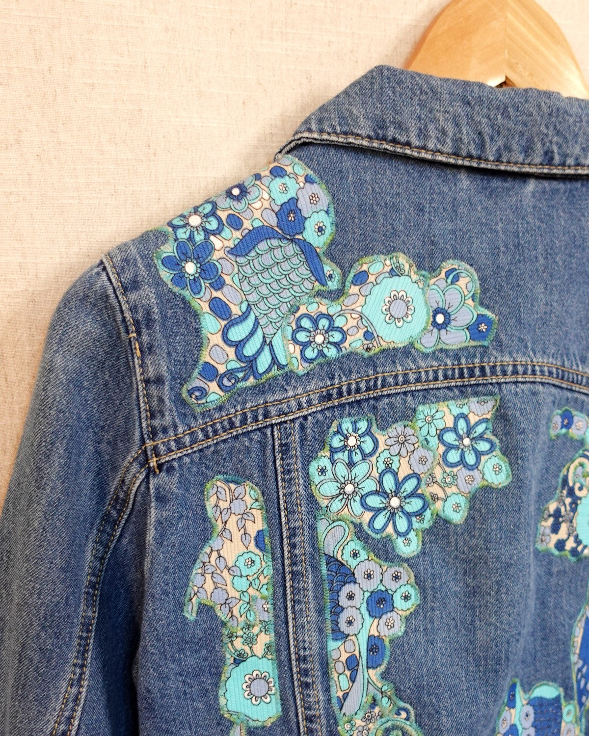 The Elsie - Cropped Blue Denim Jacket - Size 8-10