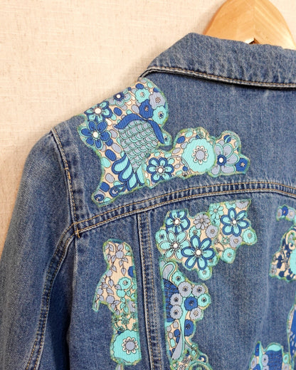 The Elsie - Cropped Blue Denim Jacket - Size 8-10