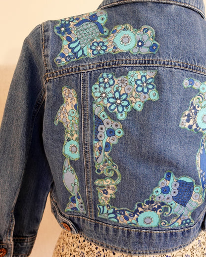 The Elsie - Cropped Blue Denim Jacket - Size 8-10