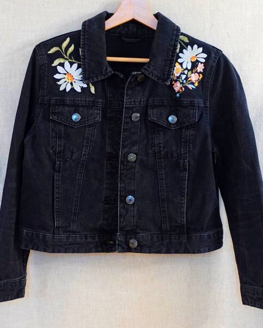 The Esme - Black Denim Jacket - Size 8-10