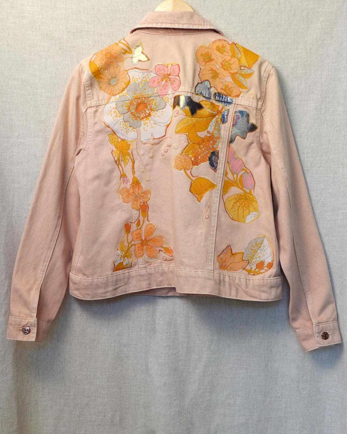The Gloria - Pink Denim Jacket - Size 14