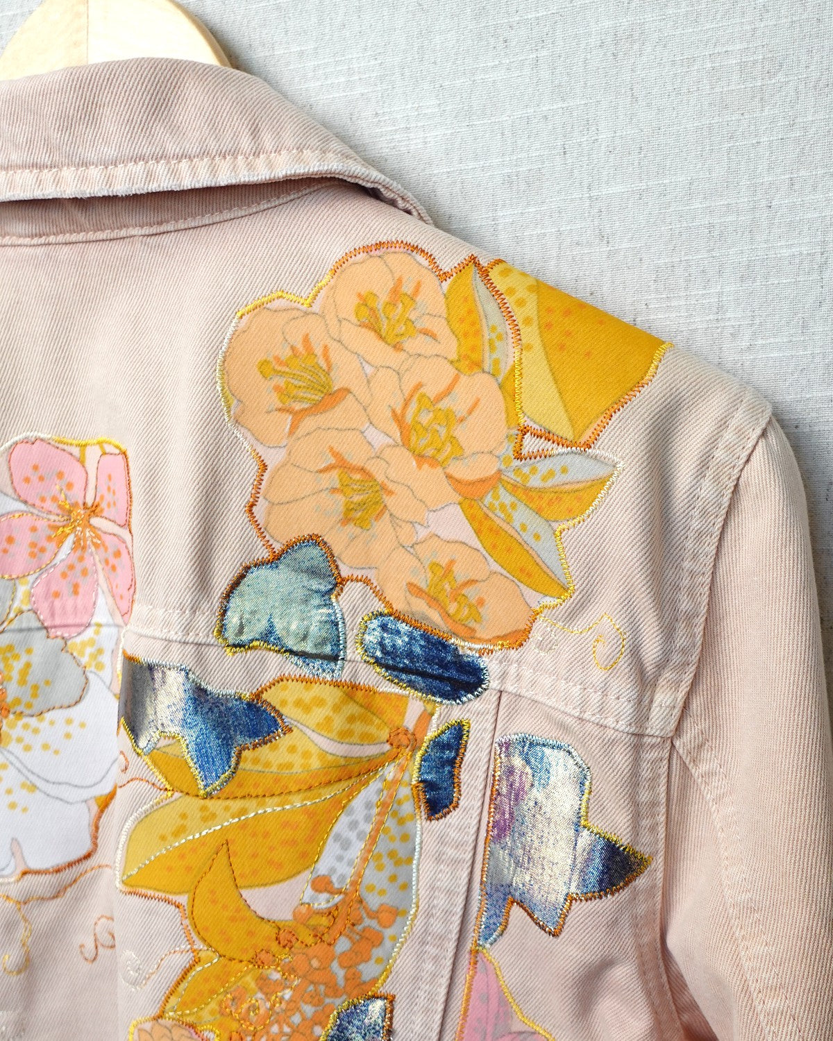 The Gloria - Pink Denim Jacket - Size 14