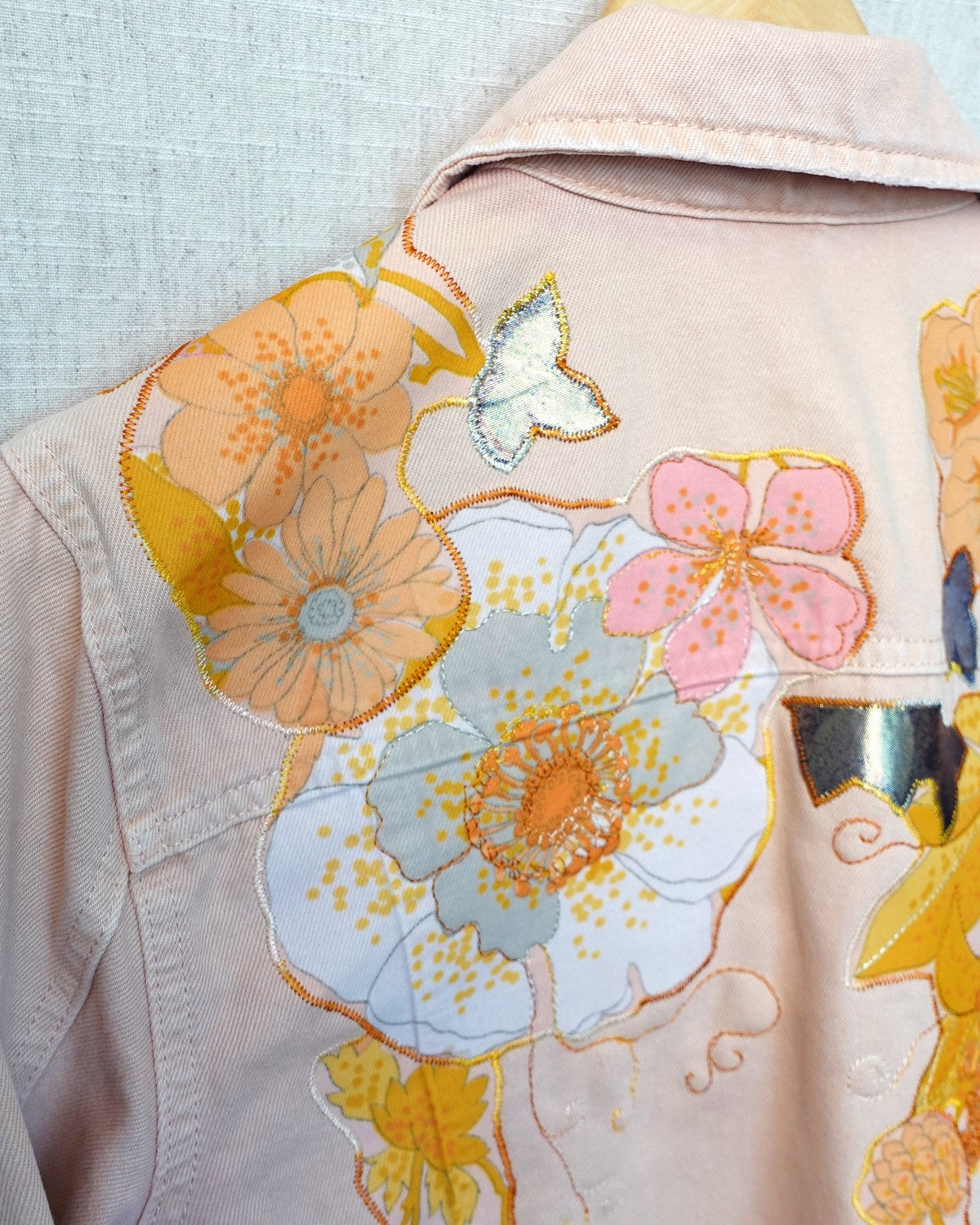 The Gloria - Pink Denim Jacket - Size 14