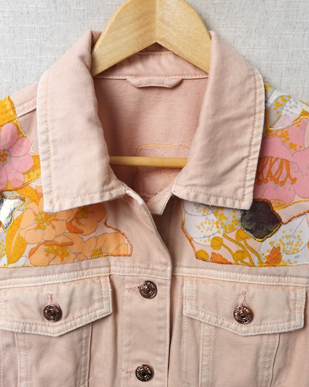 The Gloria - Pink Denim Jacket - Size 14