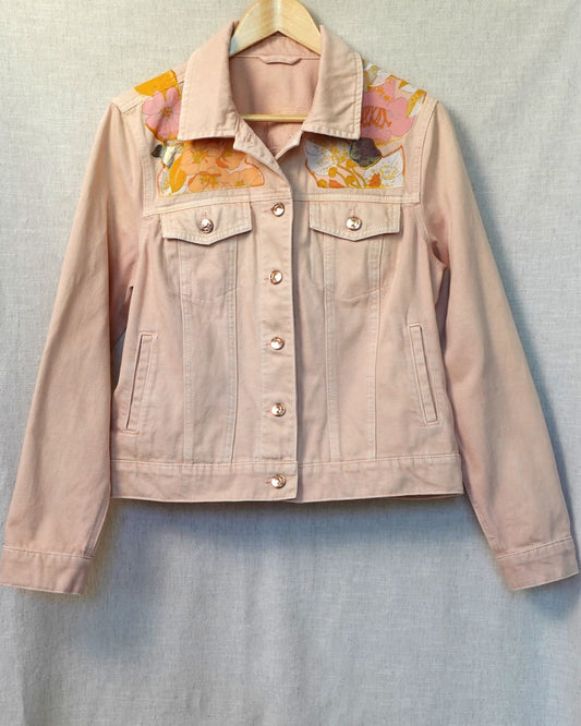The Gloria | Pink Denim Jacket - Size 14