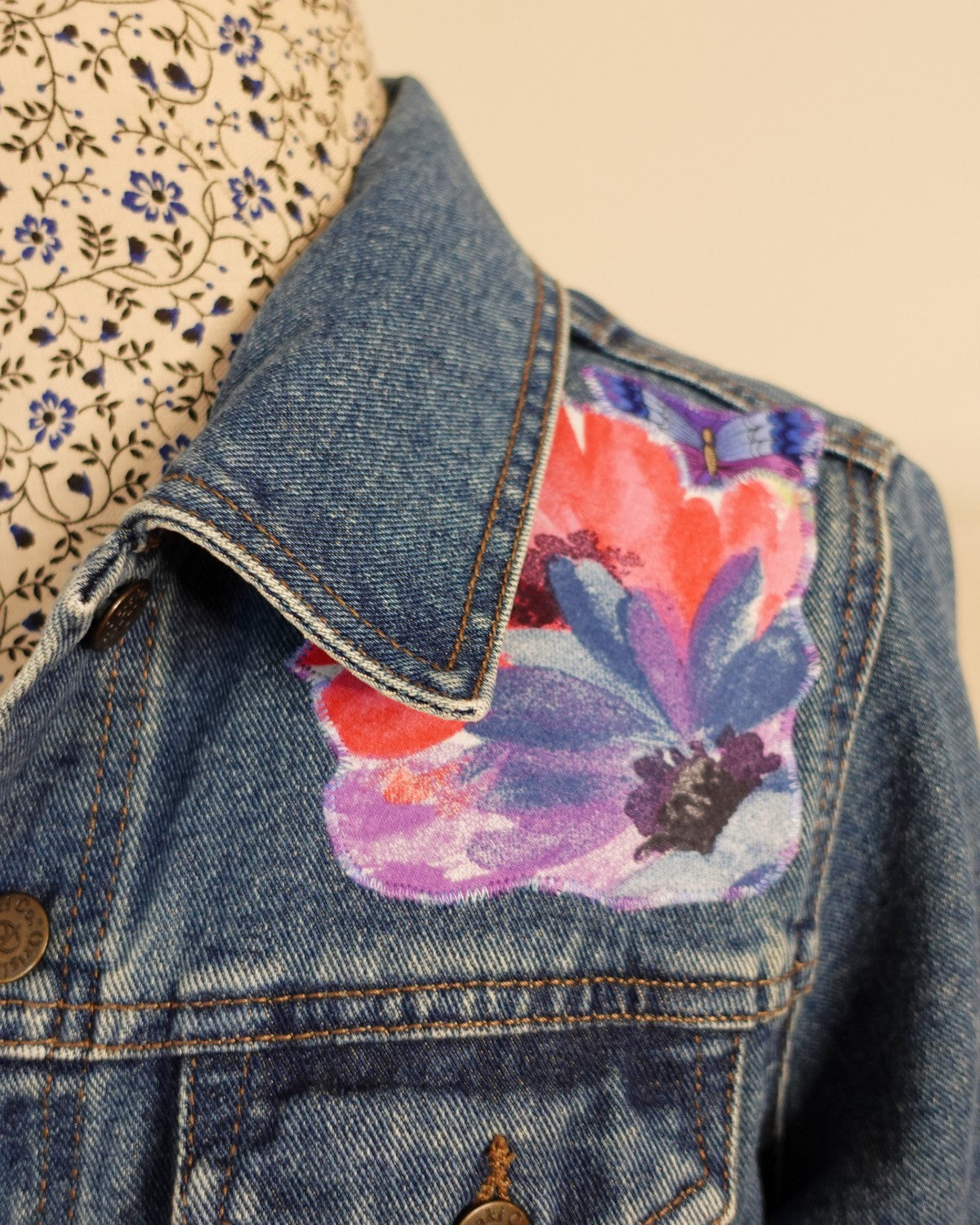 The Maeve - Dark Blue Denim Jacket - Size 10-12