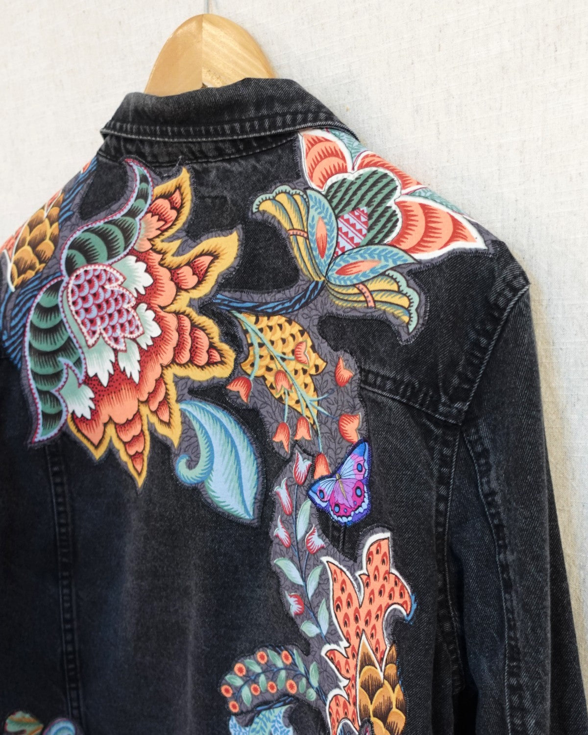 The Sukhi - Black Denim Jacket - Size 12-14