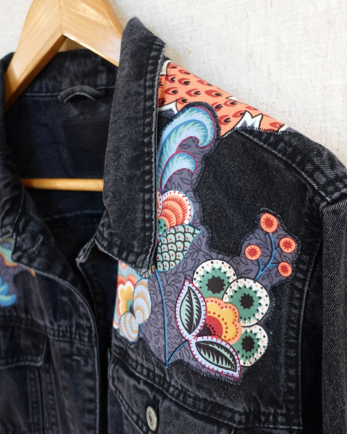 The Sukhi - Black Denim Jacket - Size 12-14