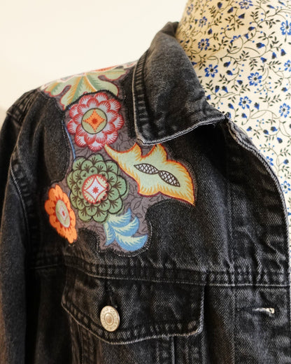 The Sukhi - Black Denim Jacket - Size 12-14