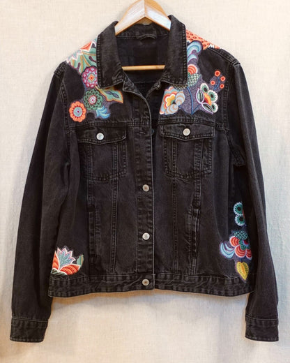 The Sukhi - Black Denim Jacket - Size 12-14