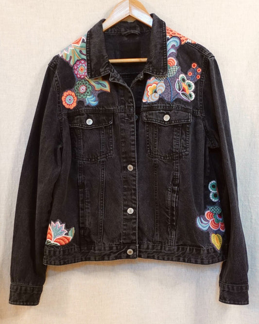 The Sukhi - Black Denim Jacket - Size 12-14